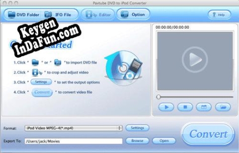 Pavtube DVD to iPod Converter for Mac key generator
