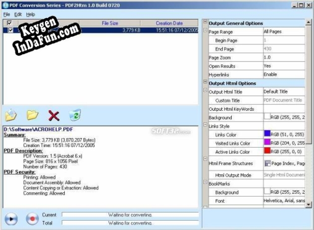 PDF Conversion Series - PDF2Htm serial number generator