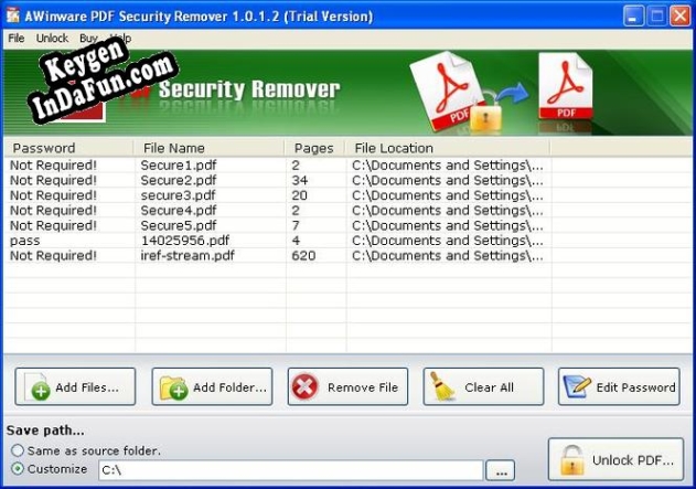 Key generator for PDF Restrictions Remover
