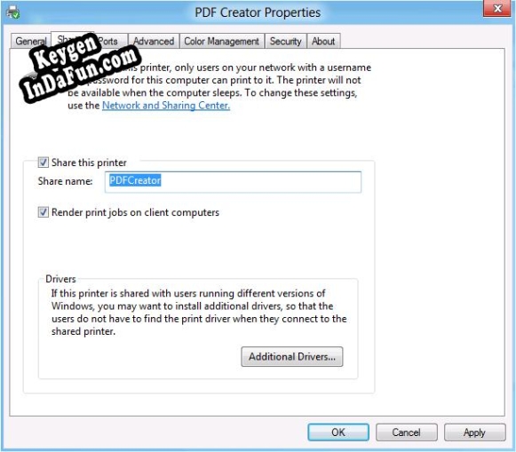 Registration key for the program PDF Server for Windows 2012
