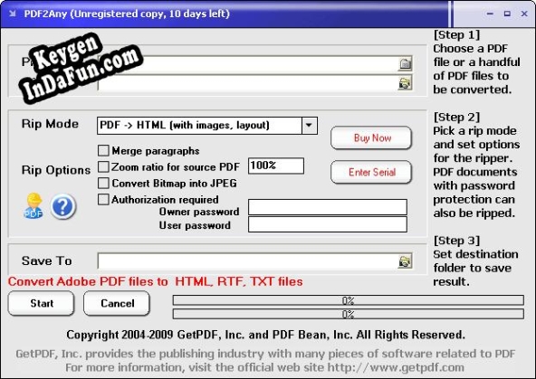 PDF2Any key generator