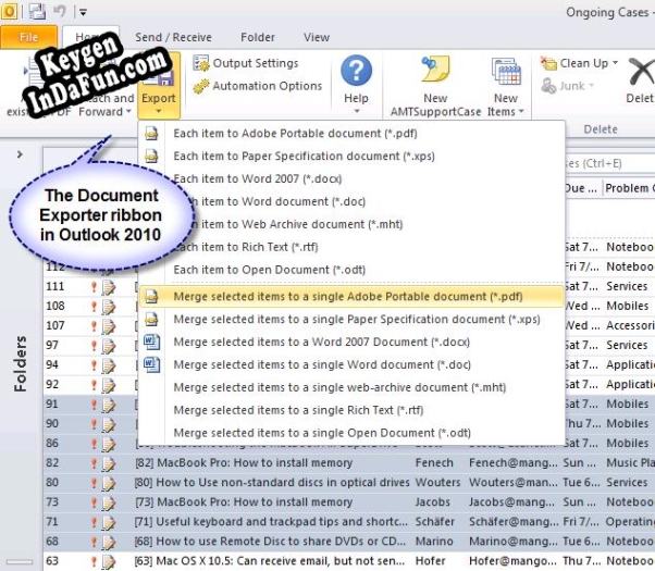 PDF/XPS Document Exporter for Outlook key free