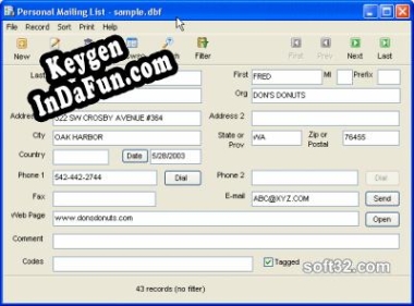 Activation key for Personal Mailing List