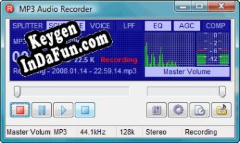 Registration key for the program Pistonsoft MP3 Audio Recorder