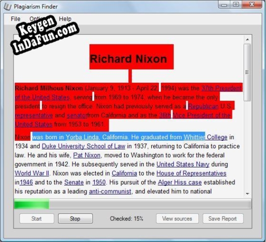 Key generator (keygen) Plagiarism Finder