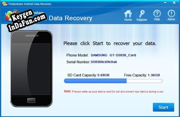 Potatoshare Android Data Recovery Key generator