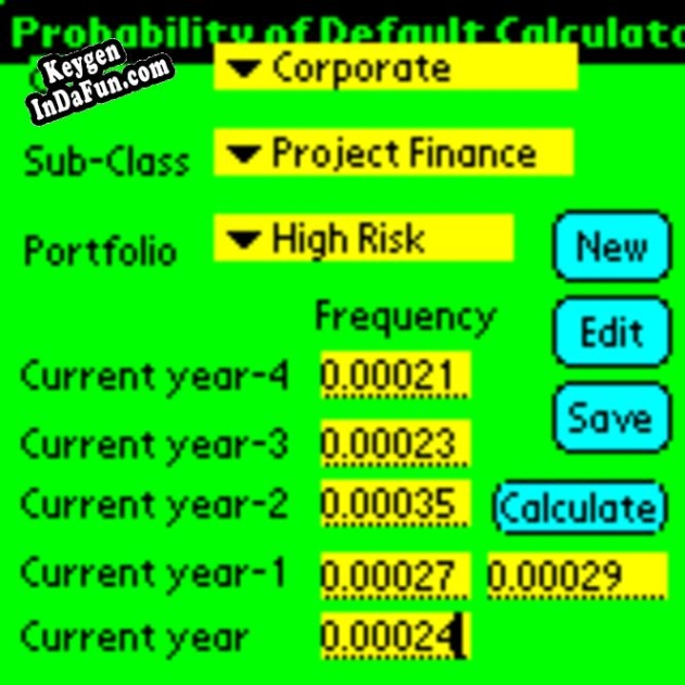 Activation key for Probability of Default Calculator for PPCOS