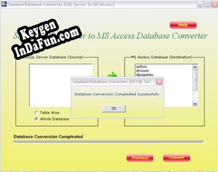 Professional database conversion utility Key generator
