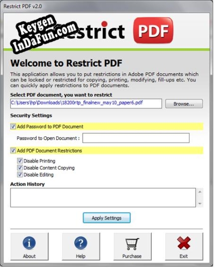 Free key for Protect PDF
