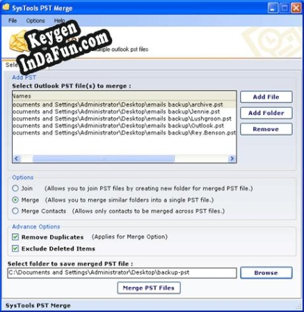 PST Merge activation key