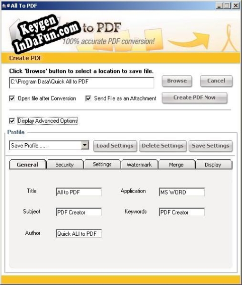 Quick All to PDF key free