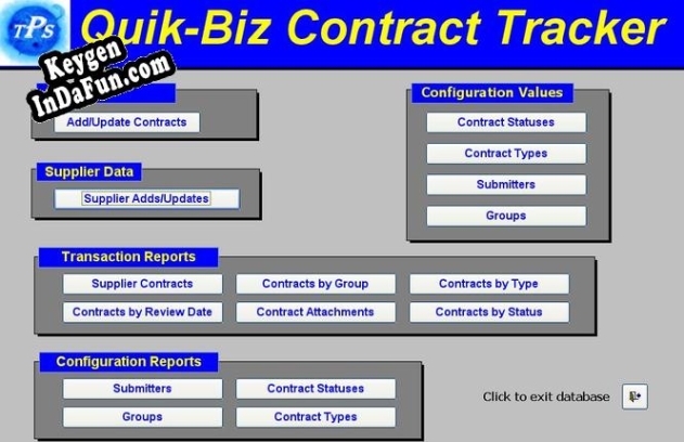Registration key for the program Quik Biz-Contract Management System