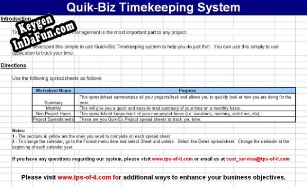 Quik-Biz Timekeeping System serial number generator