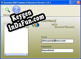 Recover MSN Messenger Passwords key generator