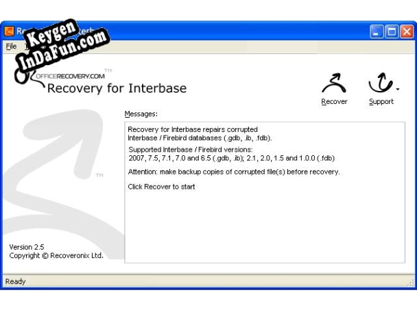 Registration key for the program Recovery for Interbase