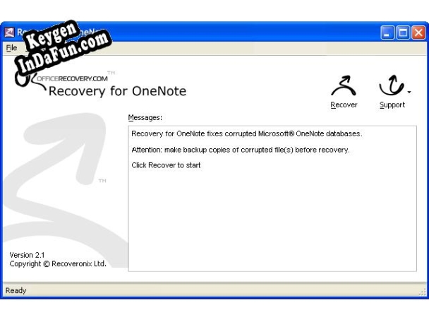 Activation key for Recovery for OneNote
