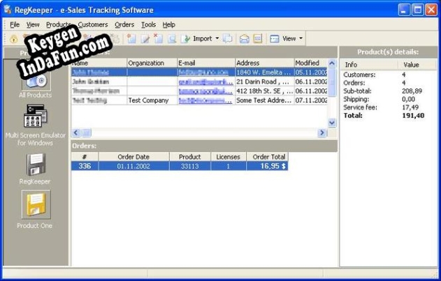 Key generator for RegKeeper- e-Sales Tracking Software