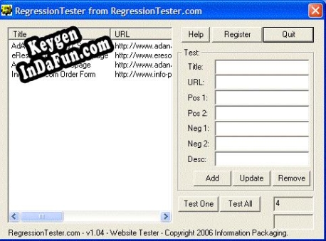 Regression Tester key generator