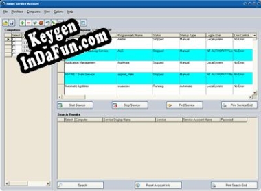 Free key for Reset Service Password