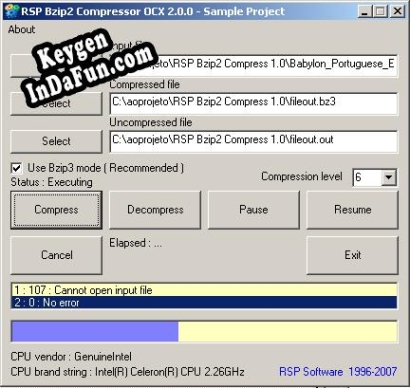 RSP Bzip2 Compressor OCX key generator