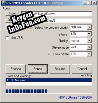 RSP MP3 Encoder OCX serial number generator