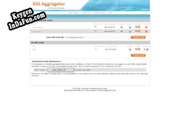 RSS Aggregator for CRE Loaded key generator