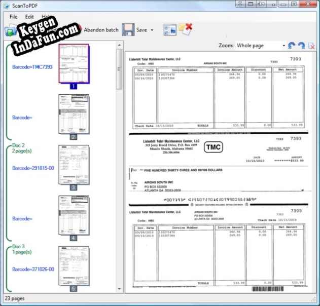 Scan To PDF Barcode Batch Bundle key generator