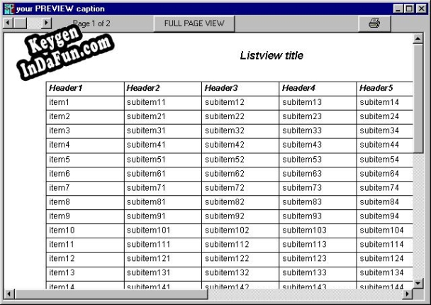 SCML LISTVIEW PRINTER key free