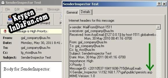 SenderInspector Key generator