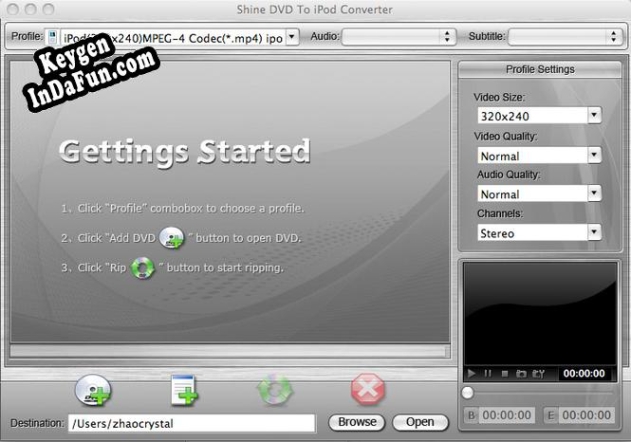 Shine DVD To iPod Converter for Mac serial number generator