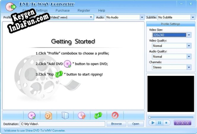 Key generator for Shine DVD To WMV Converter