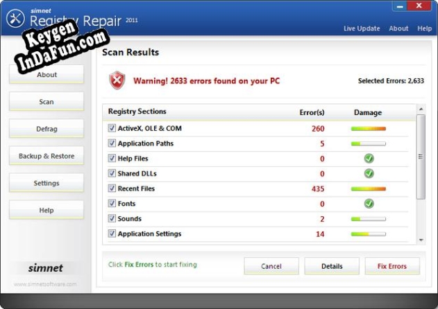 Simnet Registry Repair 2010 key generator