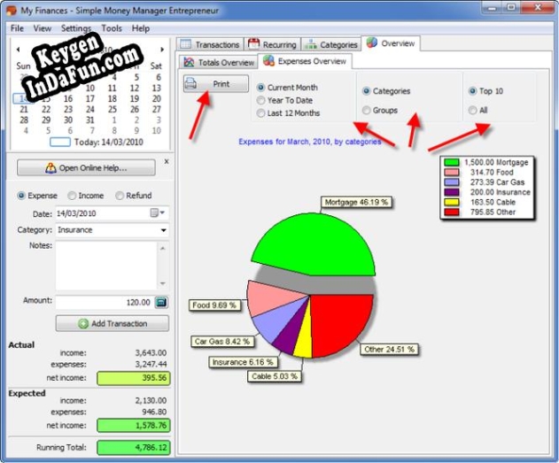 Registration key for the program Simple Money Manager