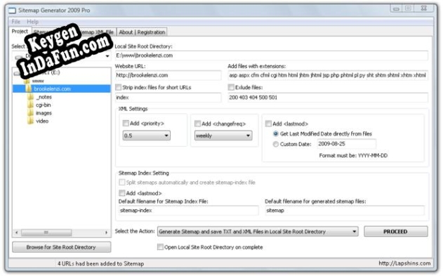 Key for Sitemap Generator 2009 Pro
