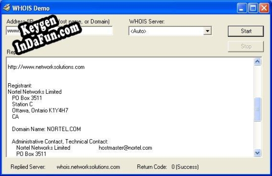 Registration key for the program SkWHOIS ActiveX Control