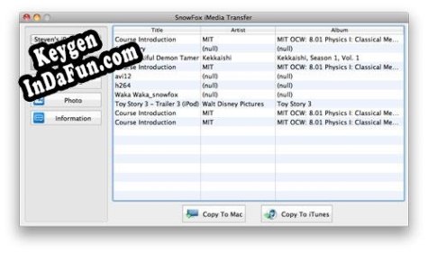 Key for SnowFox iMedia Transfer for Mac