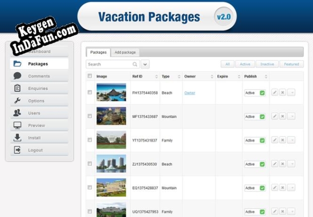 Key generator (keygen) Stivasoft Vacation Packages Listing