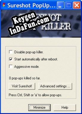 Free key for Sureshot PopUp Killer