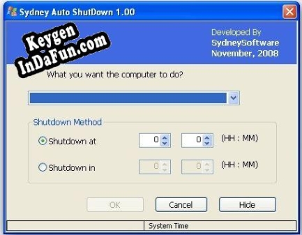 Sydney Auto Shutdown key free