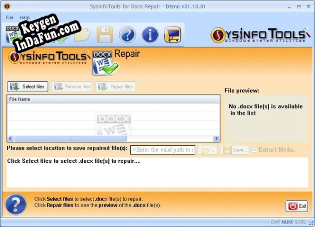 Activation key for SysInfoTools Docx Repair