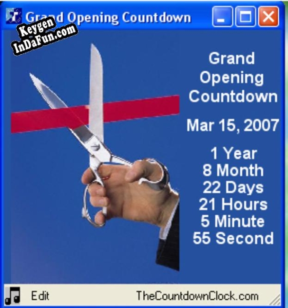 Registration key for the program T-Minus Grand Opening Countdown