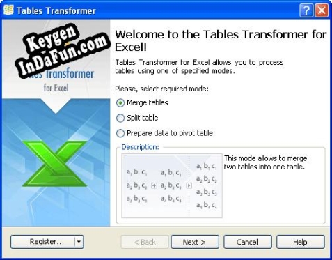 Activation key for Tables Transformer for Excel
