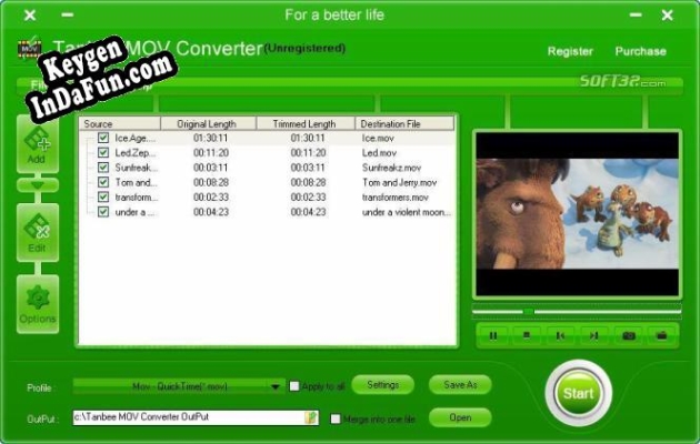 Tanbee Video to MOV Converter activation key