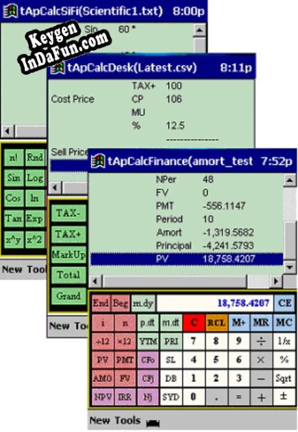 Registration key for the program tApCalc Suite, Financial,Accounting,Scientific tape Calculators (Arm,xScale)