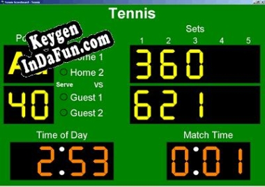 Key generator (keygen) Tennis Scoreboard