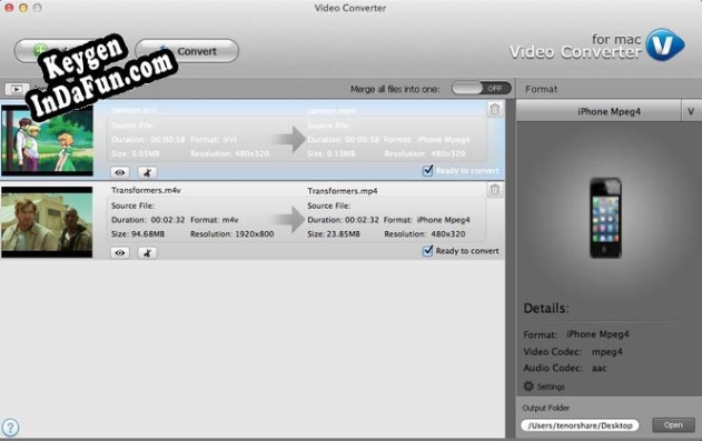 Tenorshare Video Converter for Mac key generator