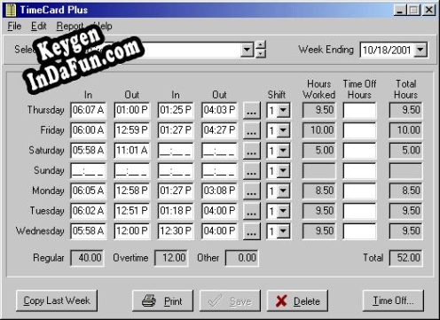 TimeCard Standard serial number generator