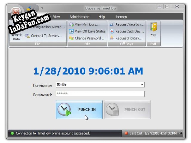 TimeFlow Online Time Clock Software key free