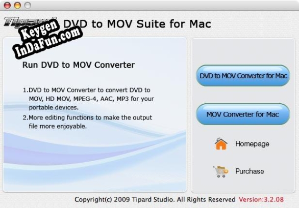 Tipard DVD to MOV Suite for Mac Key generator