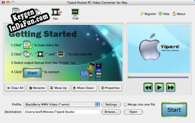 Tipard Pocket PC Video Converter for Mac key generator